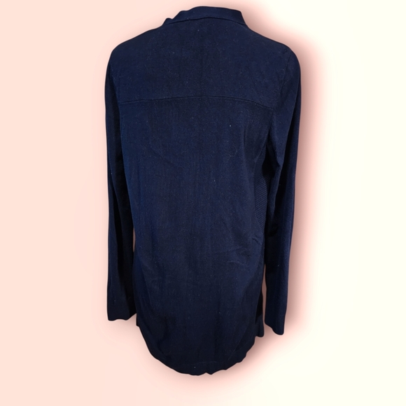 Chico's Dark Blue Long Open Front Cardigan Sweater Size 0 Small - Picture 2 of 4